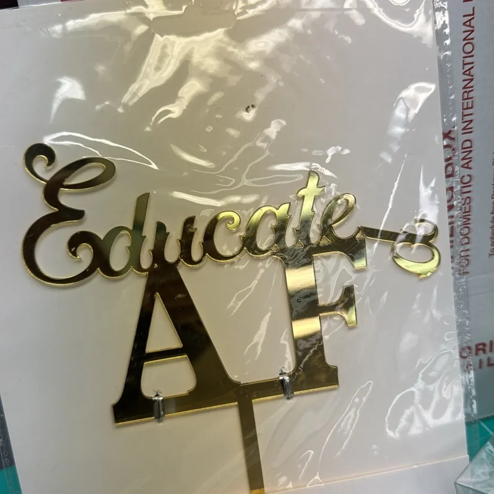 Educated Cake topper broken d. you can easily glue and fix. Gold